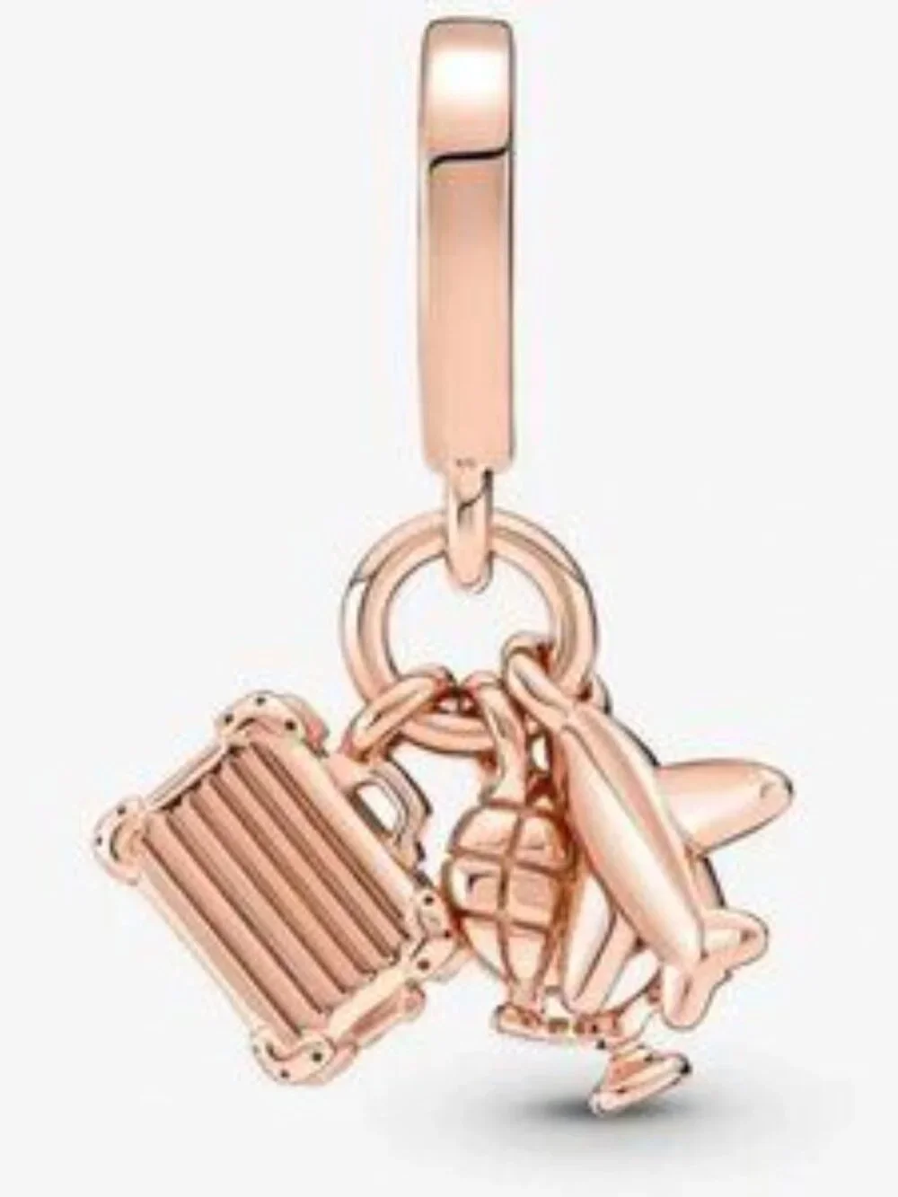 Pandora Airplane Globe & Suitcase Triple Dangle Charm